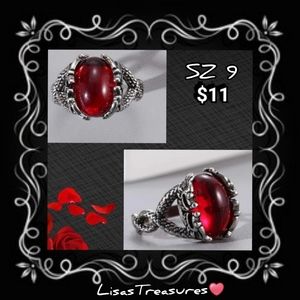 Blood Red Goth Ring